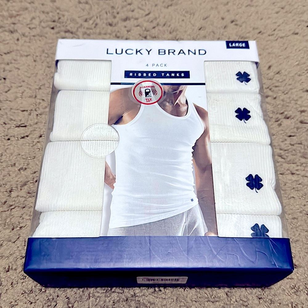 Lucky Brand 4 Pack Ribbed Tanks Size L